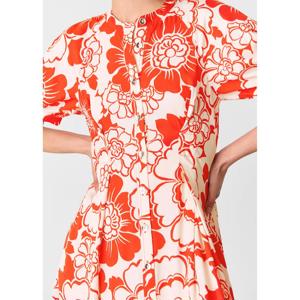 Whistles Red Bloom Floral Midi Dress